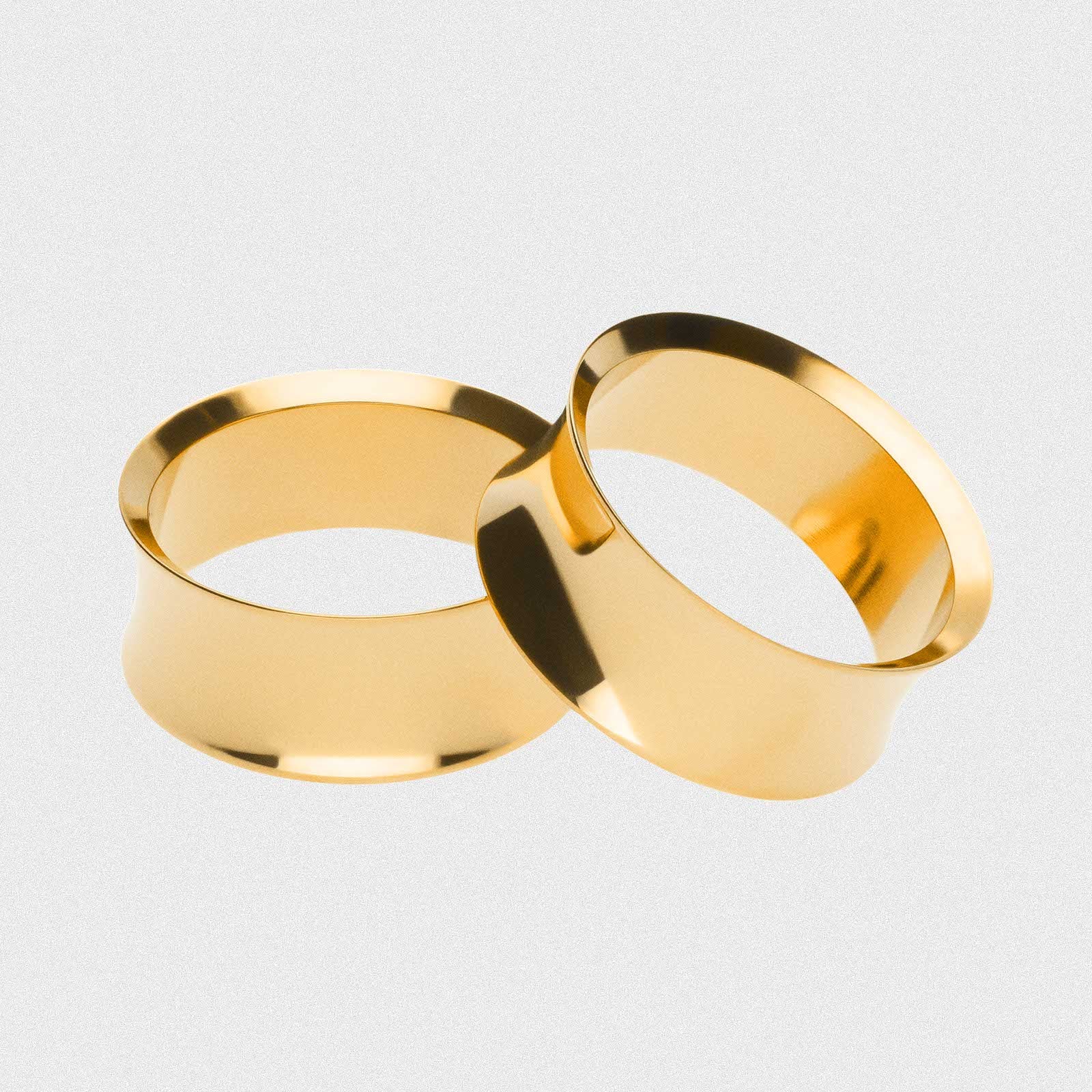 Gold PVD Saddle Fit Double Flare Tunnel