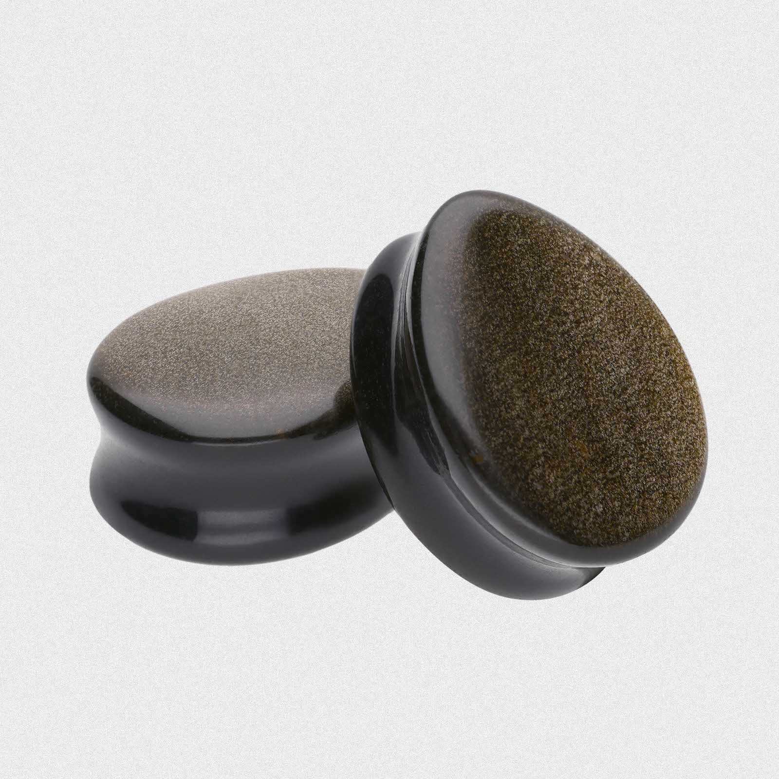 Golden Obsidian Double Flare Convex Teardrop Plug
