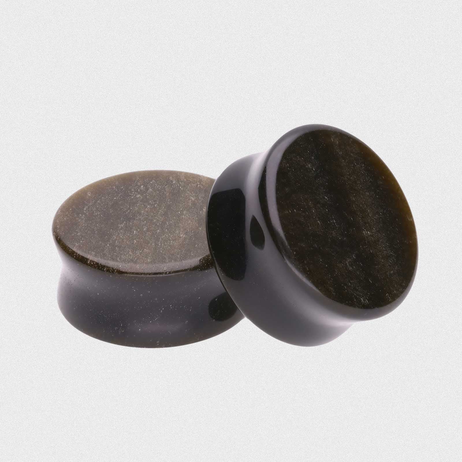 Golden Obsidian Double Flare Stone Plug