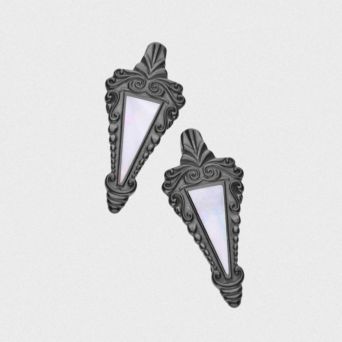 Gothic Dart With MOP Inlay Black PVD Ear Weight Hanger