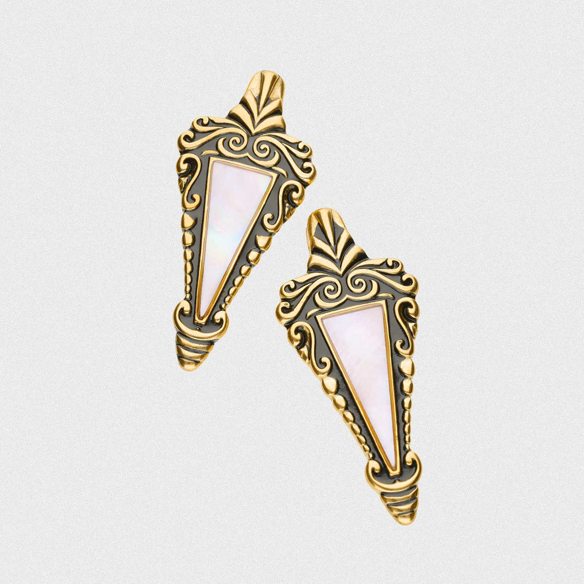 Gothic Dart With MOP Inlay Gold PVD Ear Weight Hanger