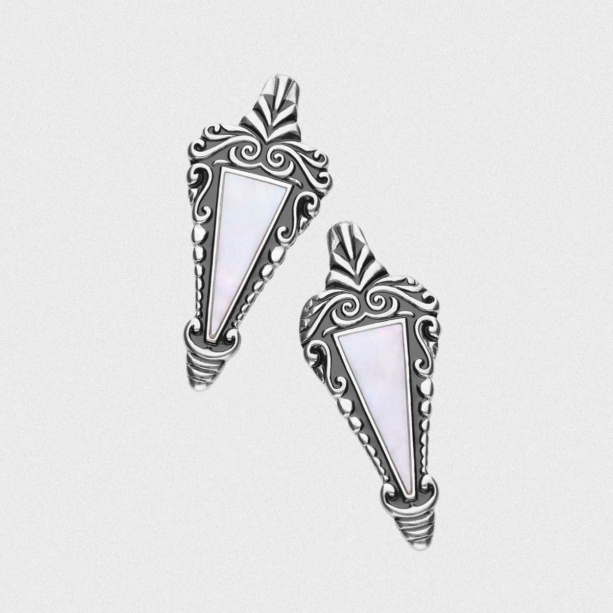 Gothic Dart With MOP Inlay Surgical Steel Ear Weight Hanger