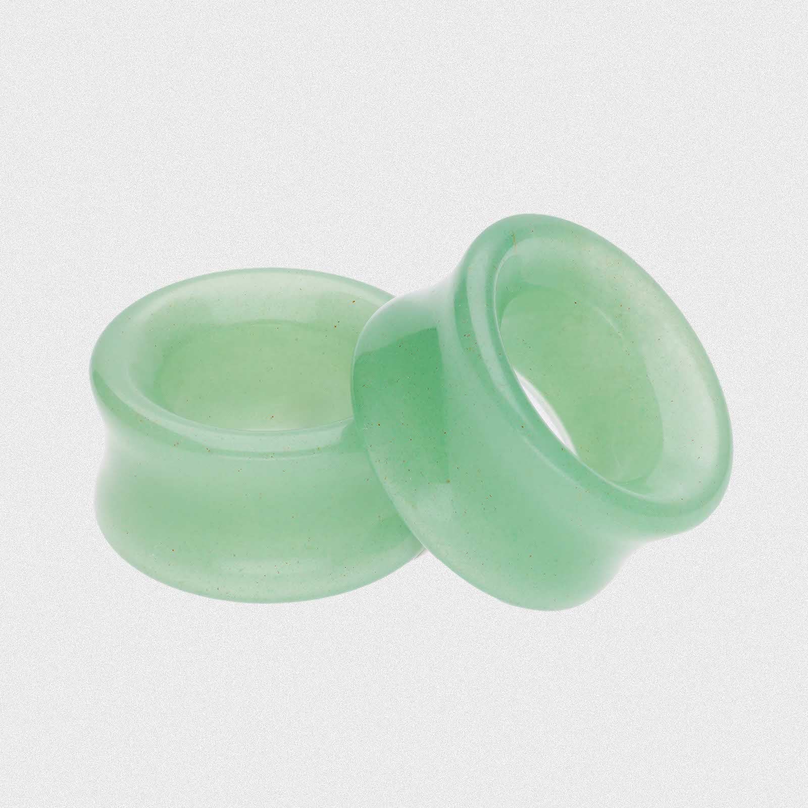 Green Aventurine Double Flare Concave Stone Tunnel