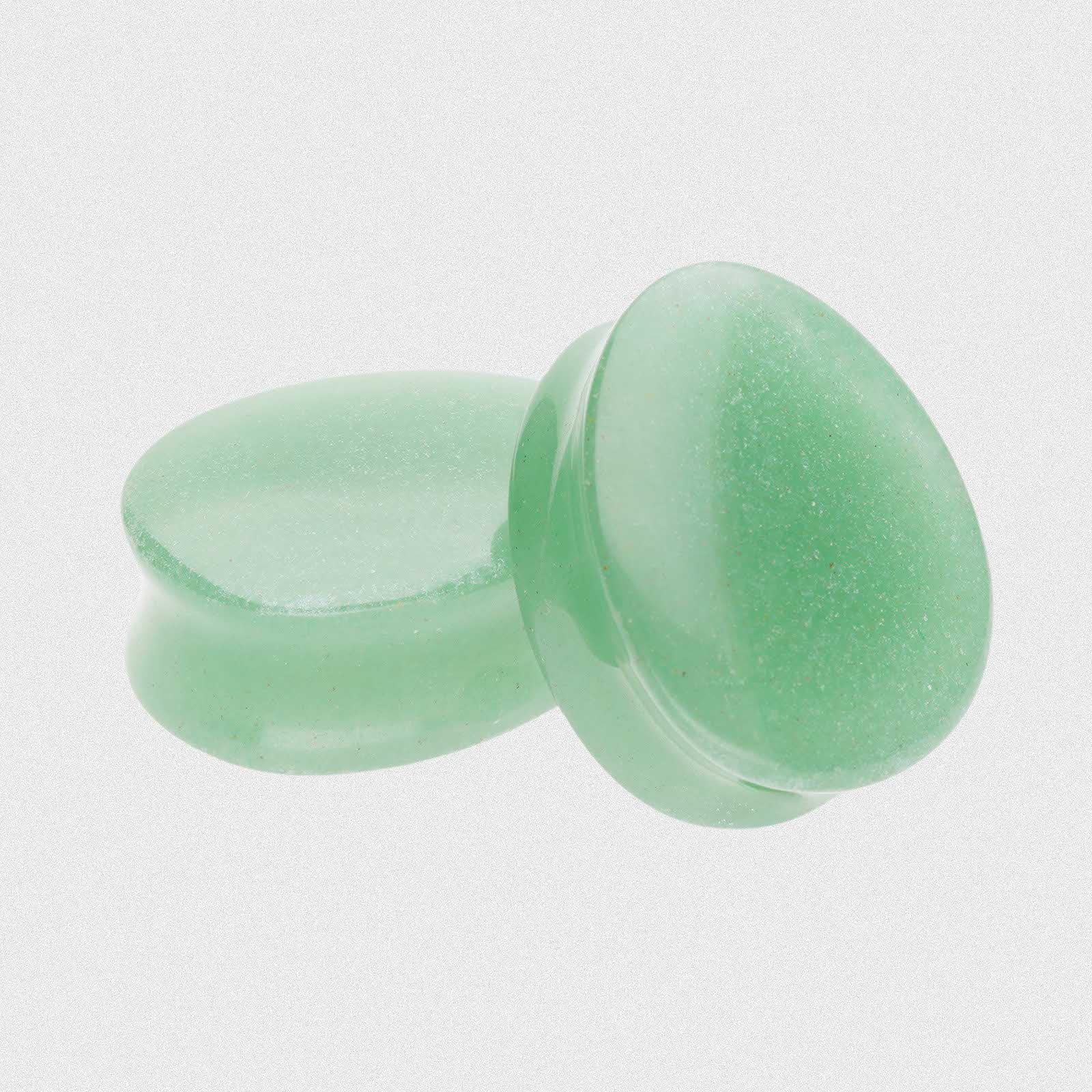 Green Aventurine Double Flare Teardrop Plug