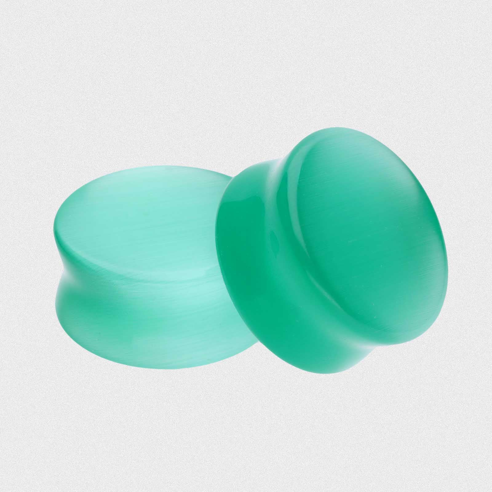 Green Cat's Eye Glass Double Flare Plug