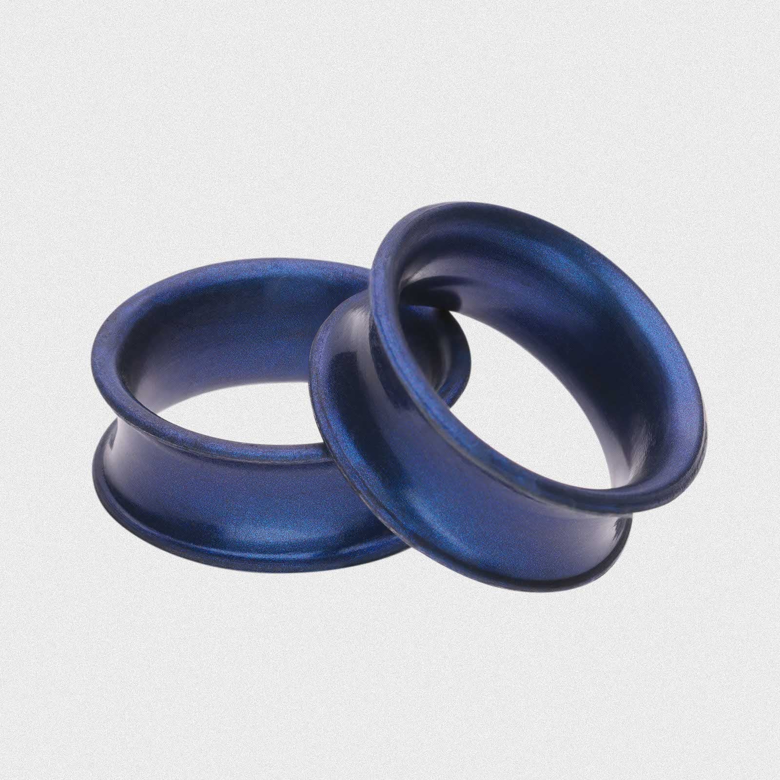 Gunmetal Blue Pearl Silicone Double Flare Tunnel