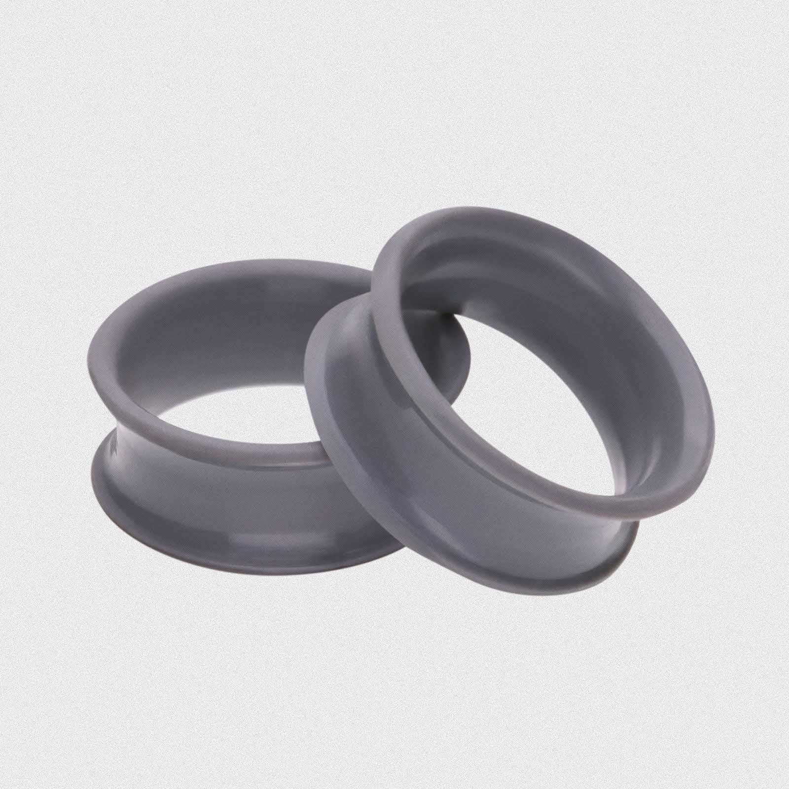 Gunmetal Grey Metallic Silicone Double Flare Tunnel