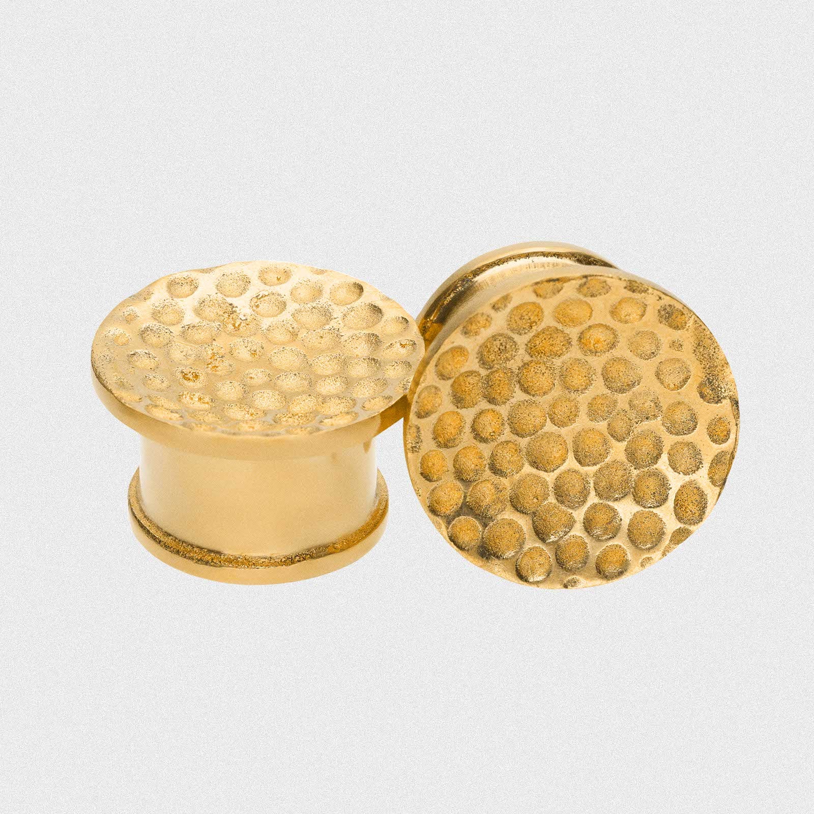 Hammered Mayan Flare Concave Brass Plug