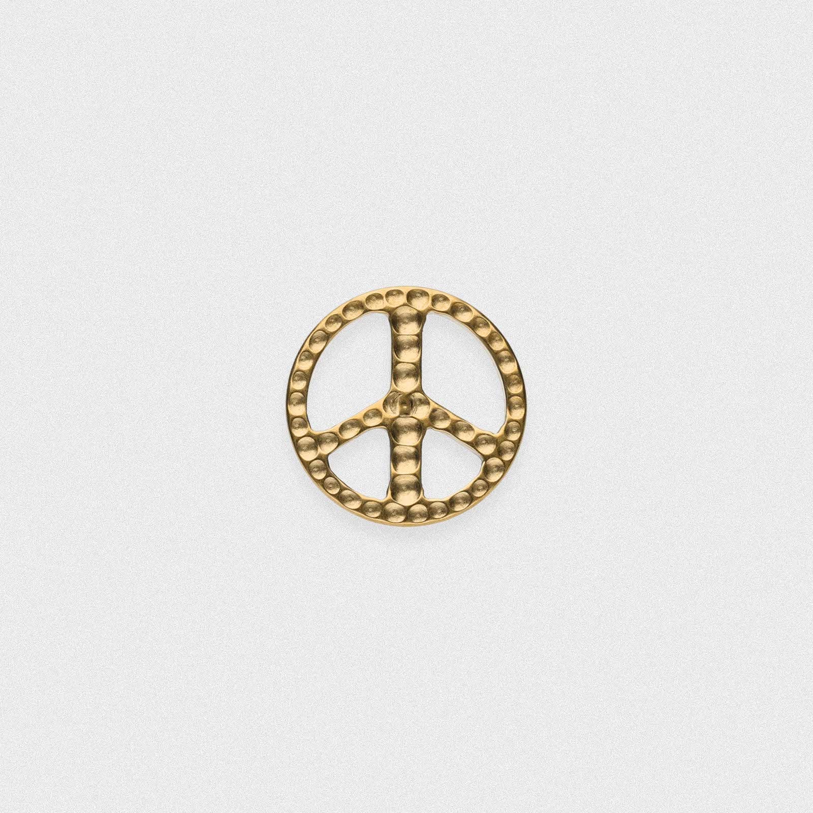 Hammered Peace Sign Gold PVD Titanium Threadless Top