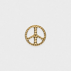 Hammered Peace Sign Gold PVD Titanium Threadless Top
