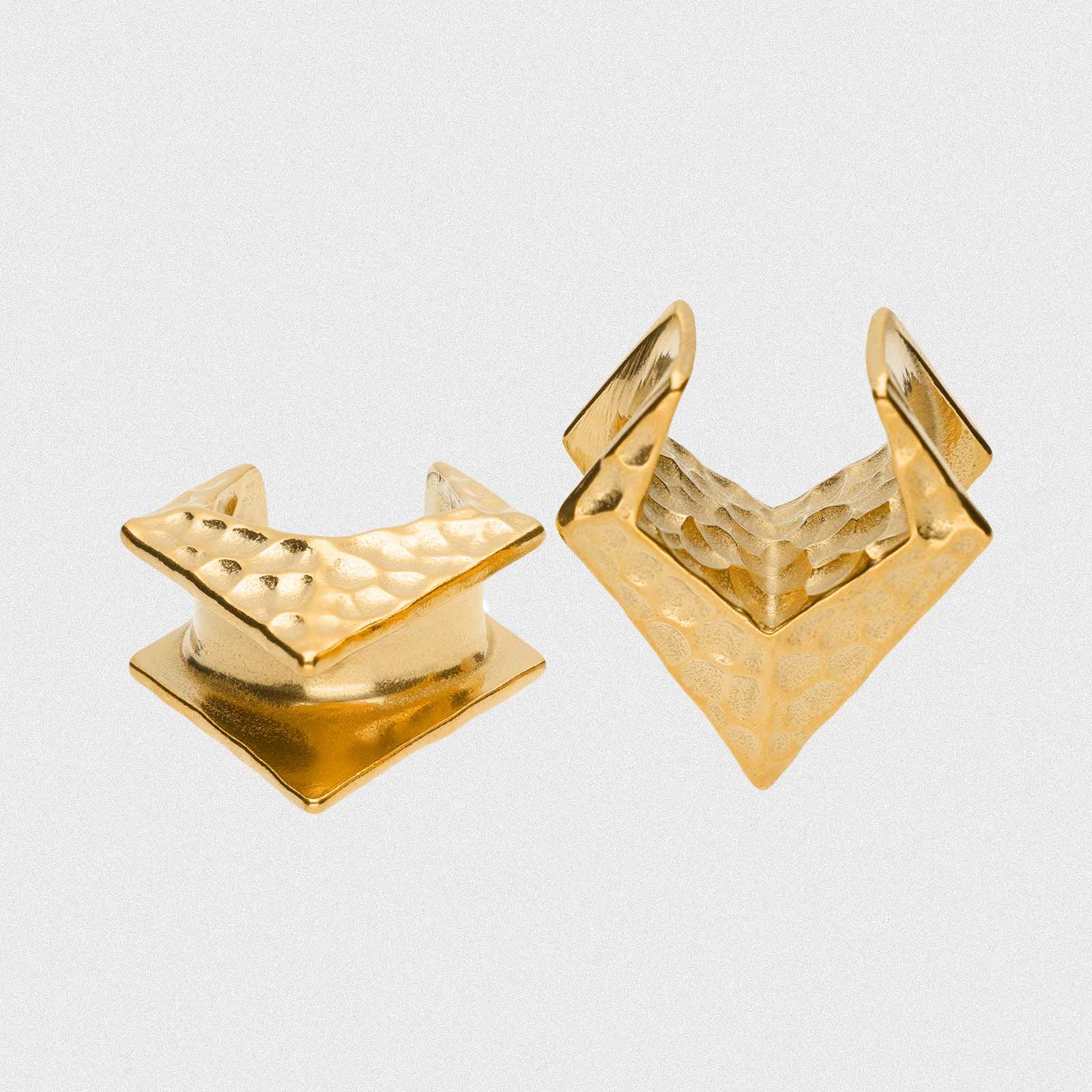 Hammered Pointed Hanger Gold PVD Saddle Ear Weight