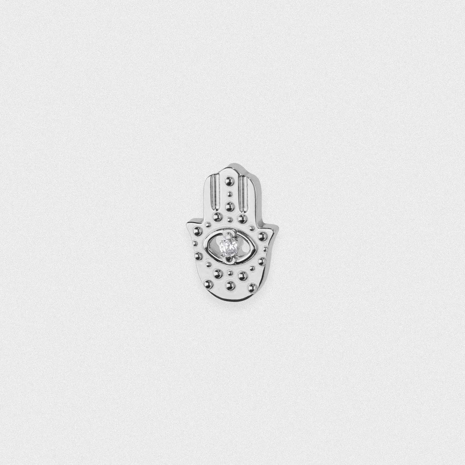 Hamsa Hand Bejewelled Titanium Threaded Top