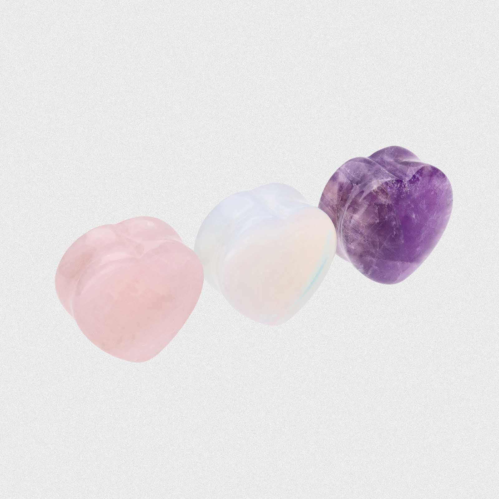 Heart Double Flare Stone Plug Bundle One
