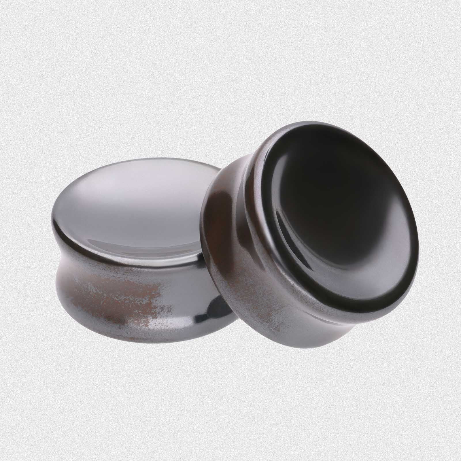 Hematite Double Flare Concave Stone Plug