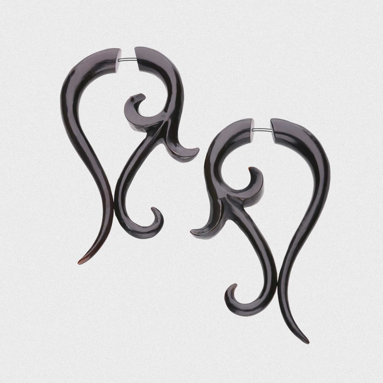 Horn Fake Gauge Floral Spiral