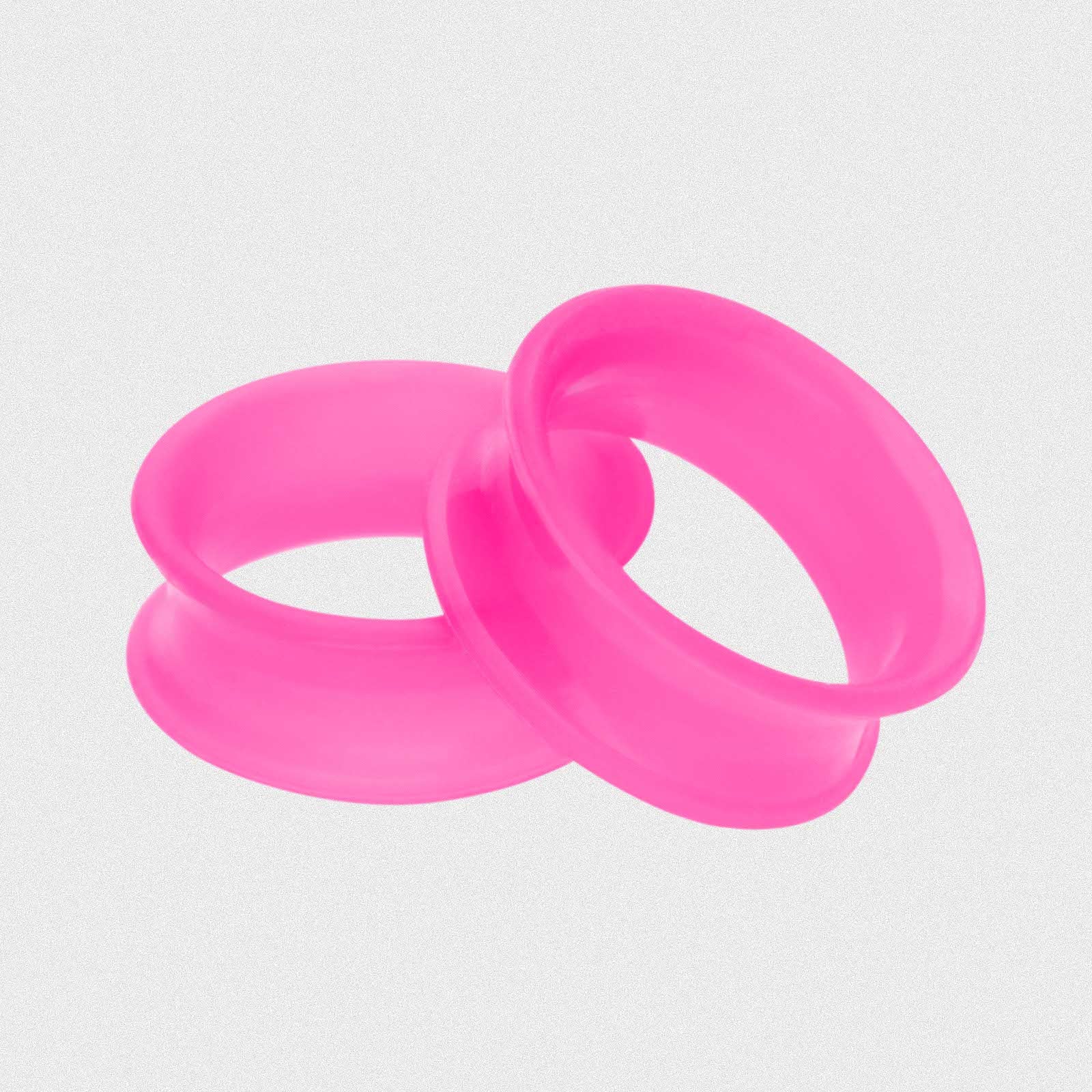Hot Pink Silicone Double Flare Tunnel