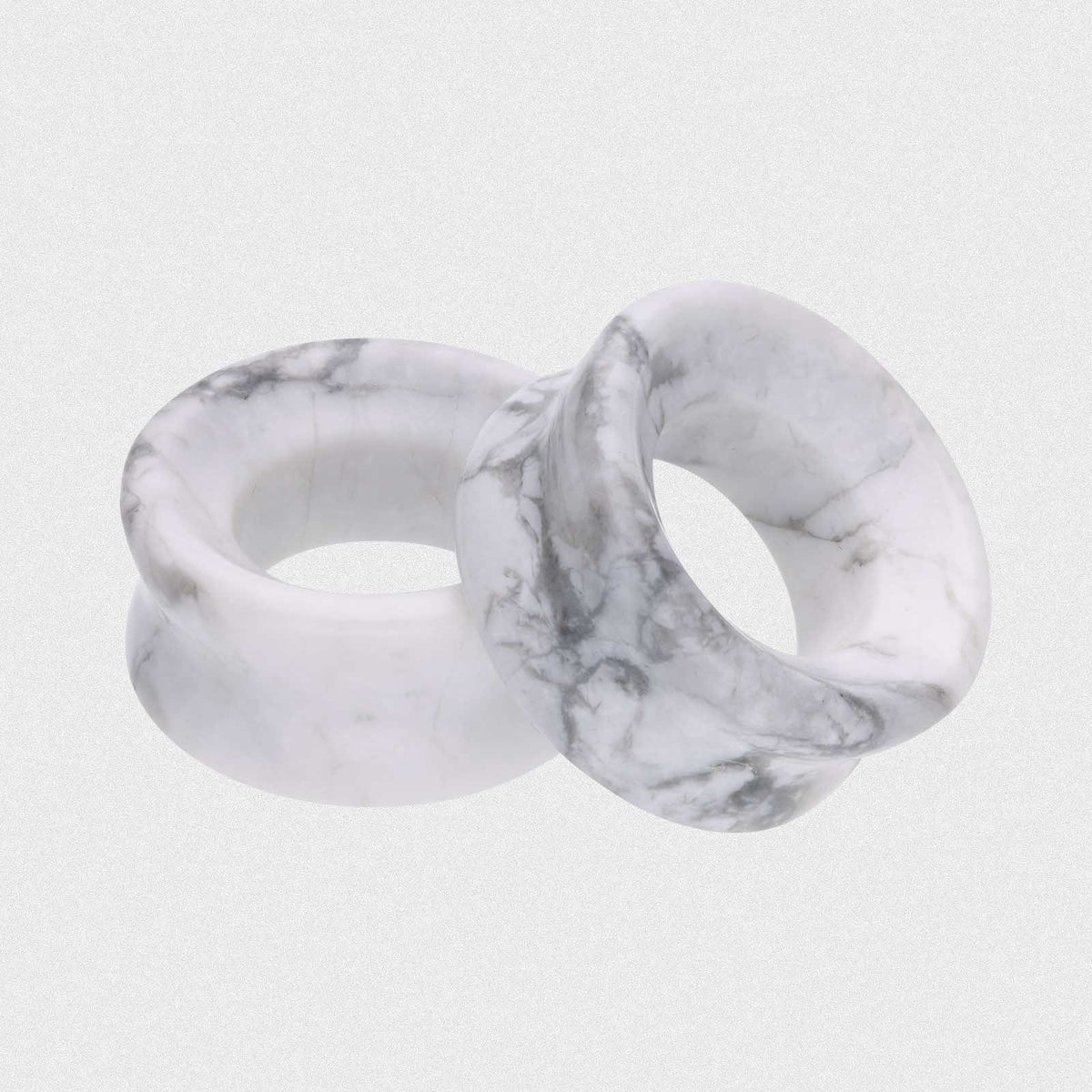 Howlite Double Flare Concave Stone Tunnel