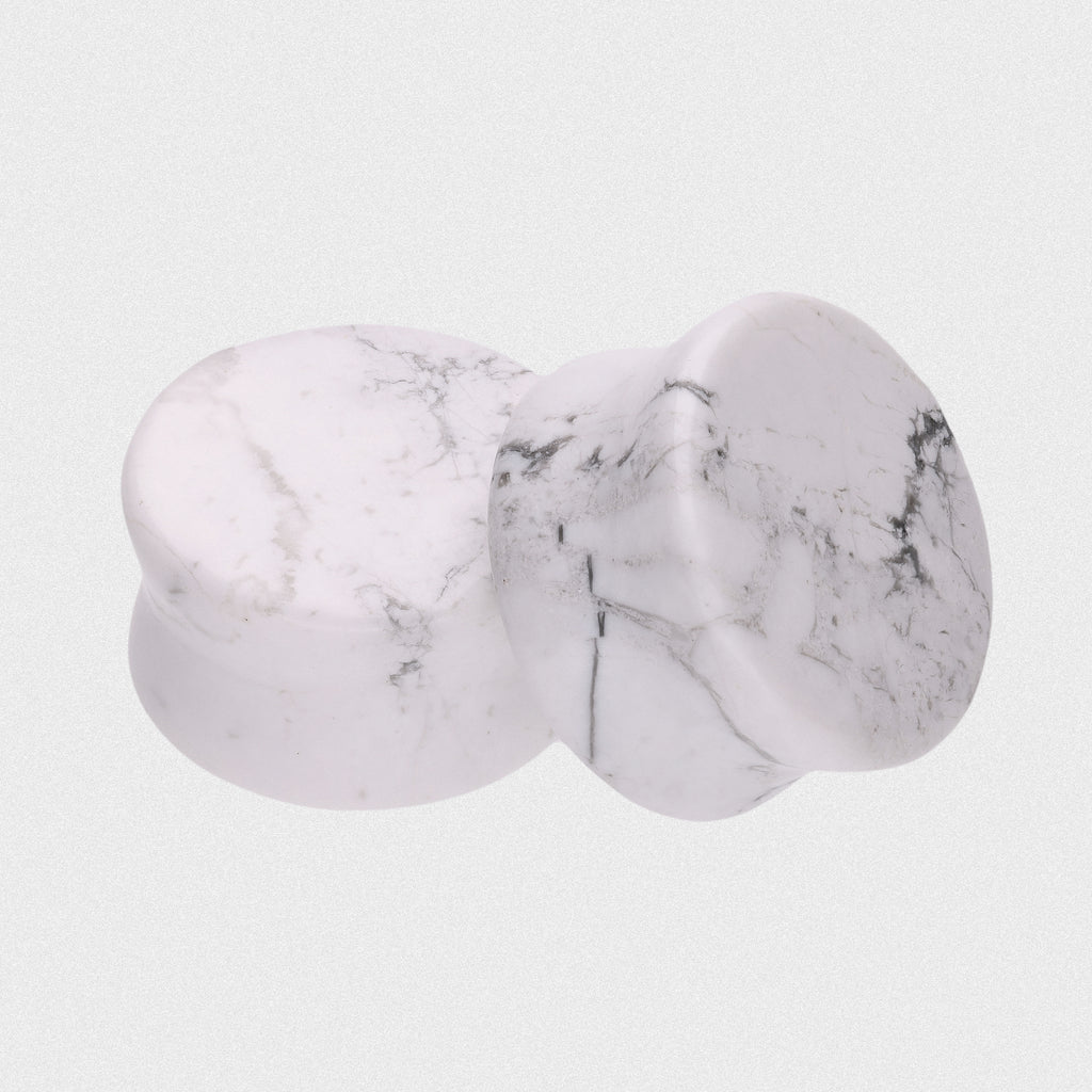 Howlite Double Flare Stone Plug | Howlite Plugs