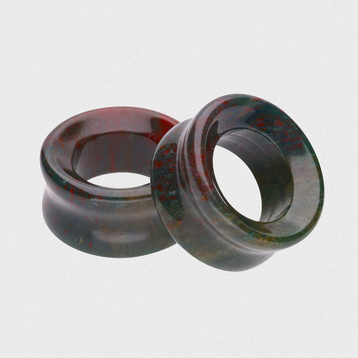 Indian Agate Double Flare Concave Stone Tunnel
