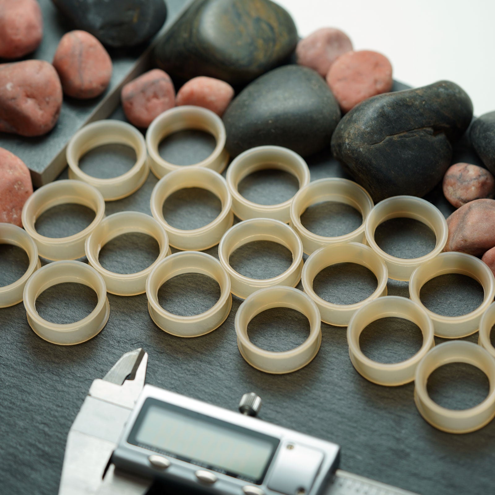 Light Skin Tone Silicone Double Flare Tunnel Group Shot