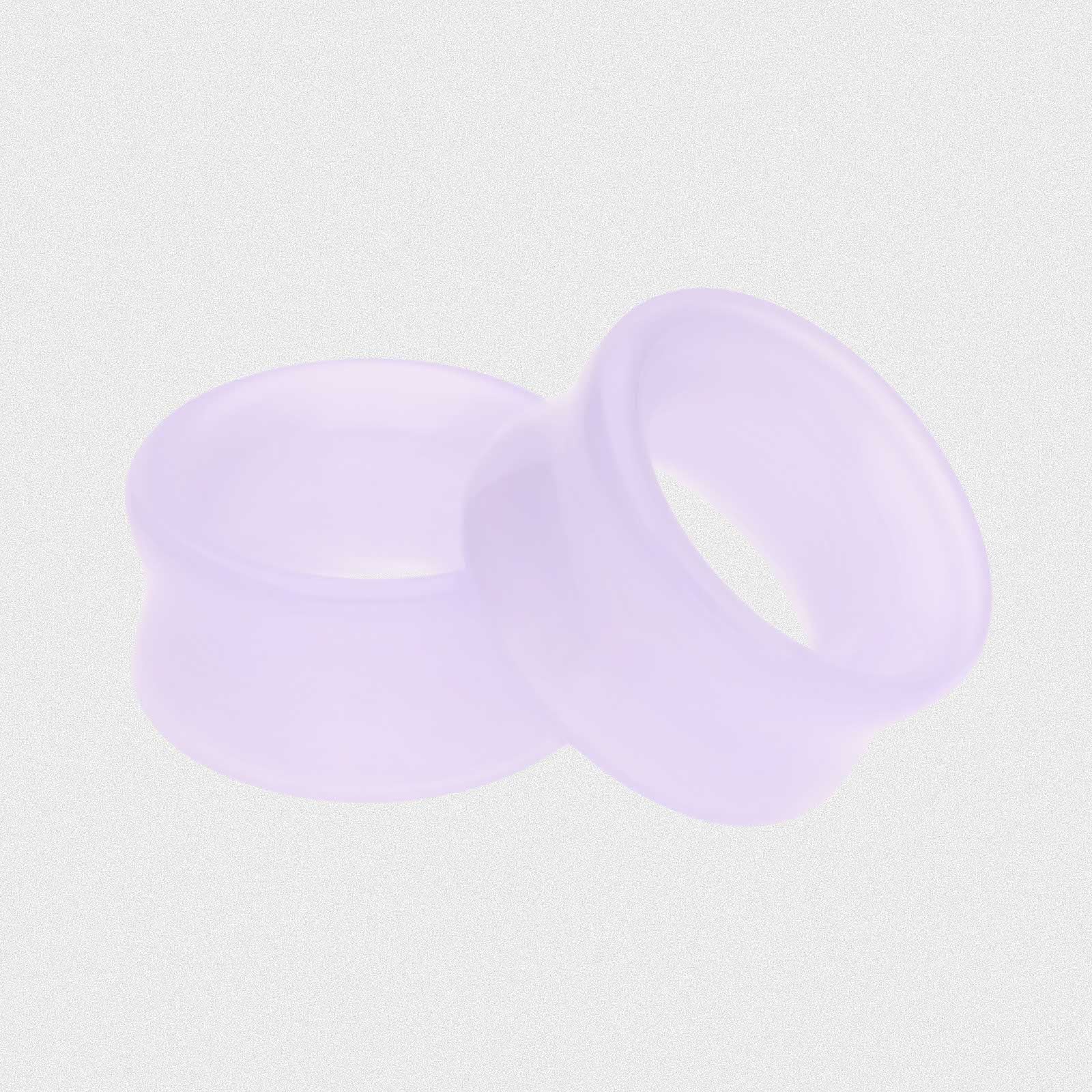 Lilac Glass Double Flare Concave Tunnel