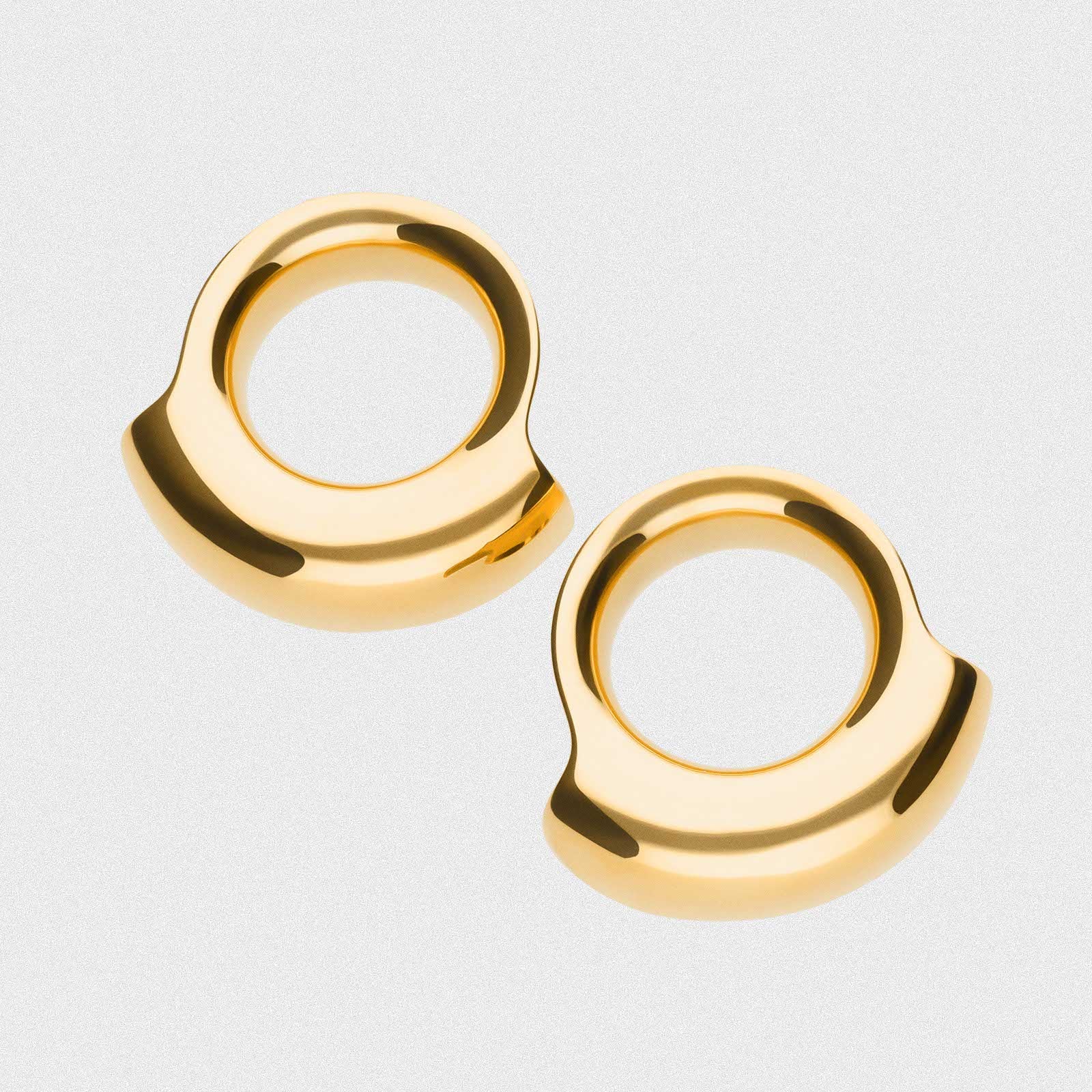 Lobe Cuff Gold PVD Double Flare Ear Weight