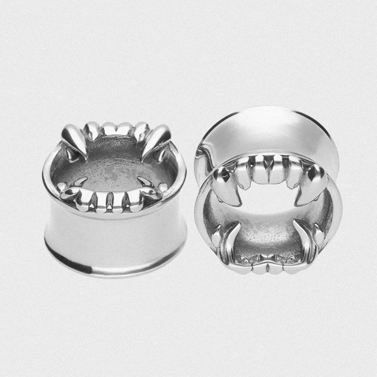 Monster Teeth Surgical Steel Double Flare Tunnel