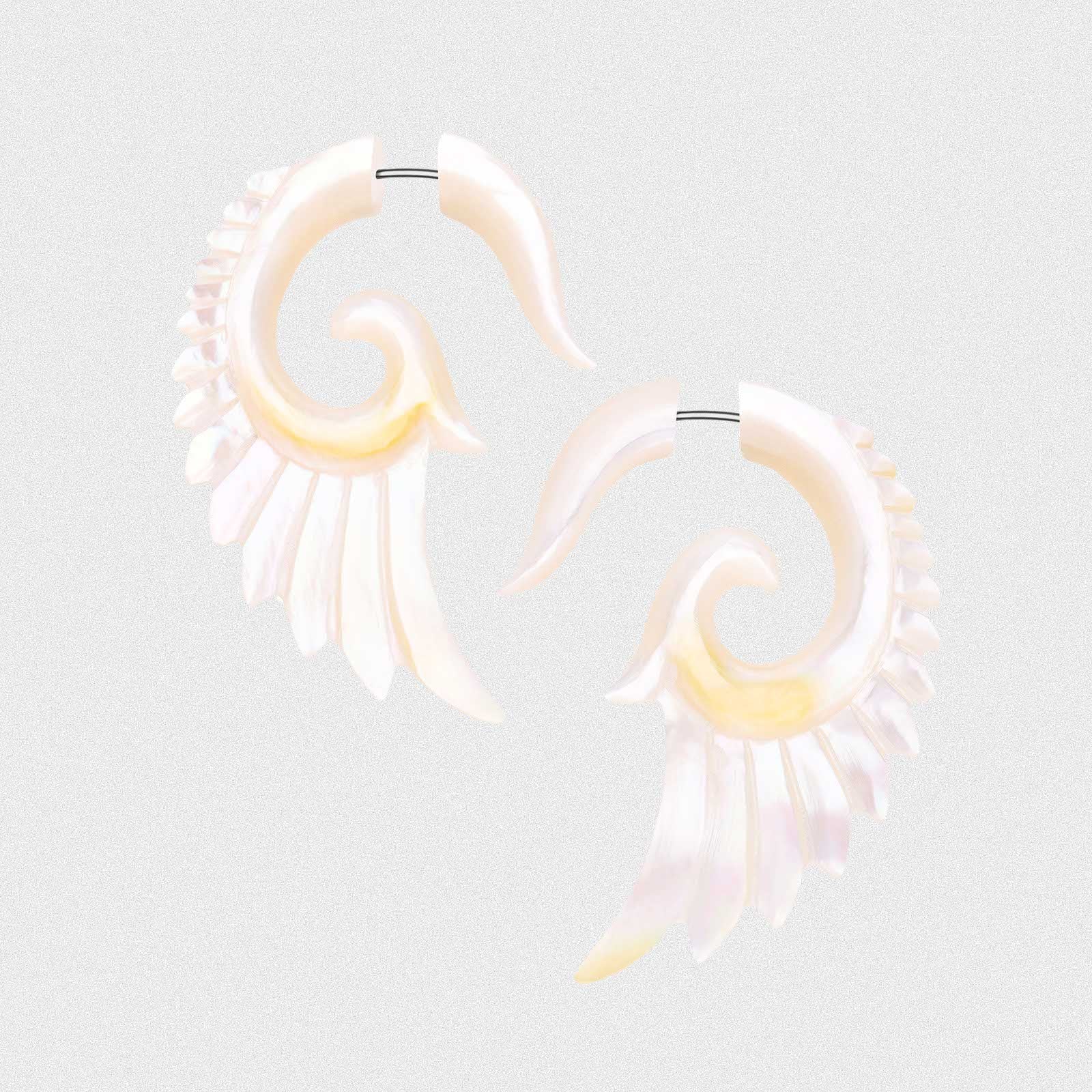 Mother Of Pearl Fake Gauge Angel Wing