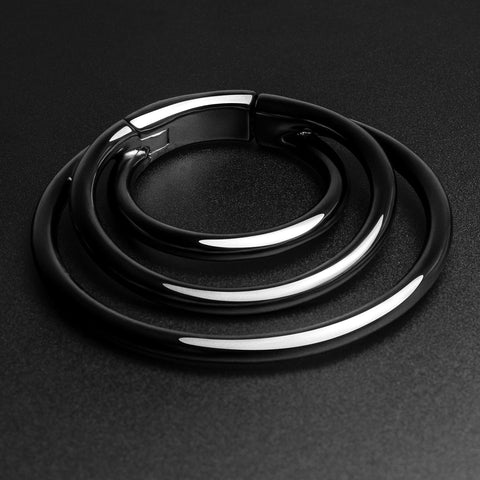 Multi Hoop Black PVD Magnetic Ear Weight