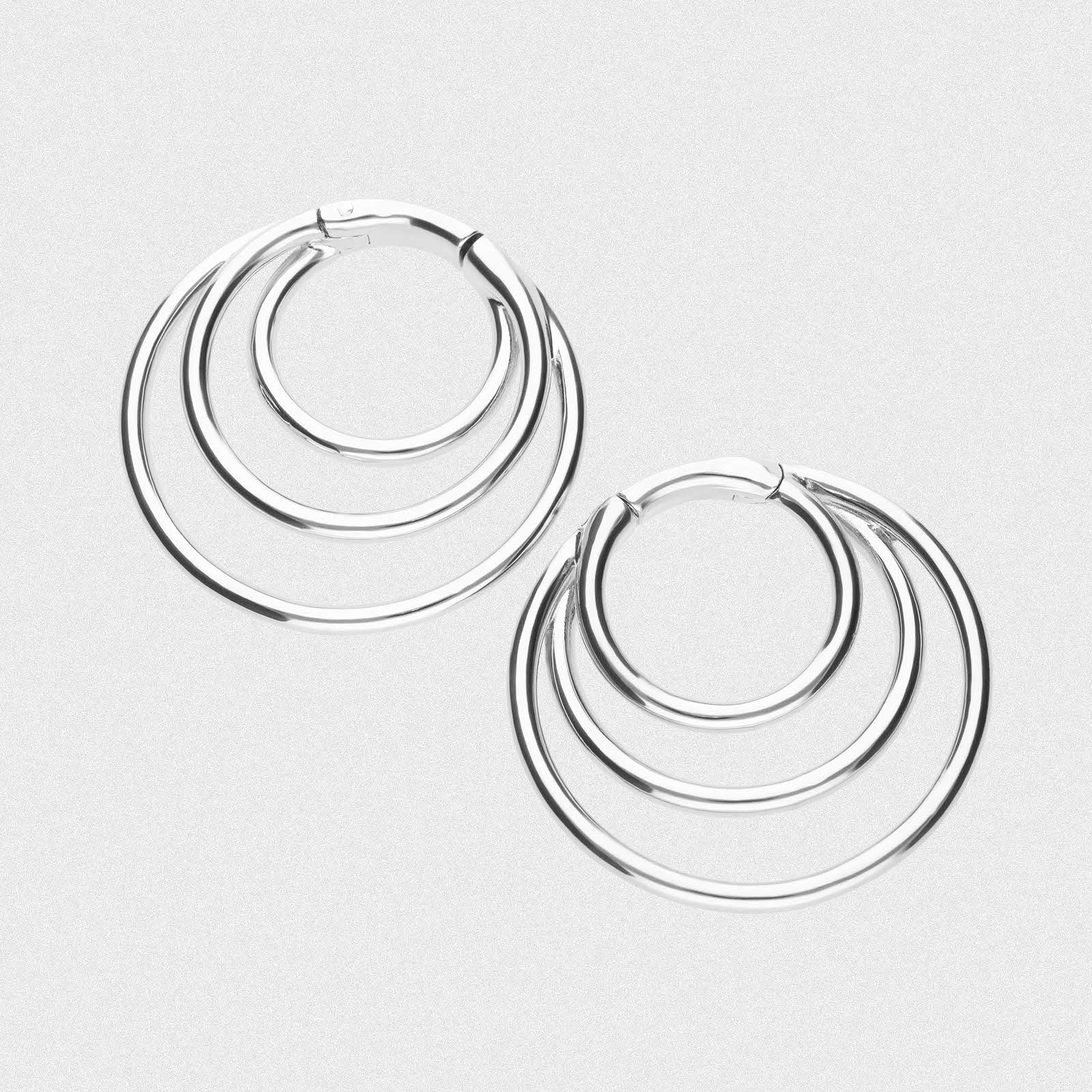 Multi Hoop Steel Plated Brass Magnetic Ear Weight