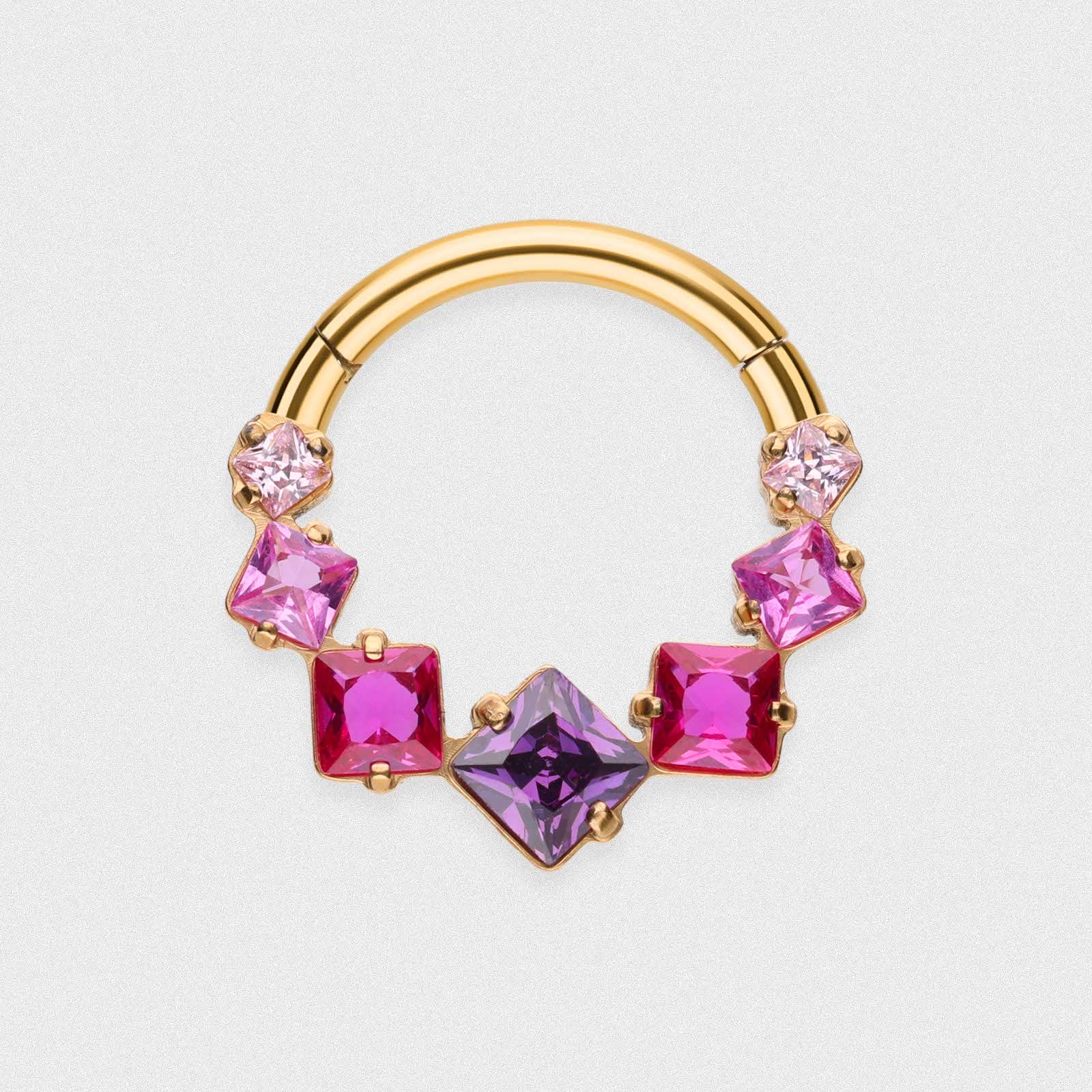 Mystic Bloom Gold PVD Titanium Septum Clicker Ring