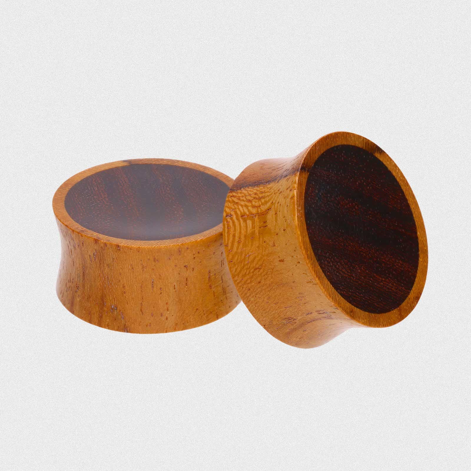 Olive Wood Double Flare Concave Plug With Sono Wood Inlay