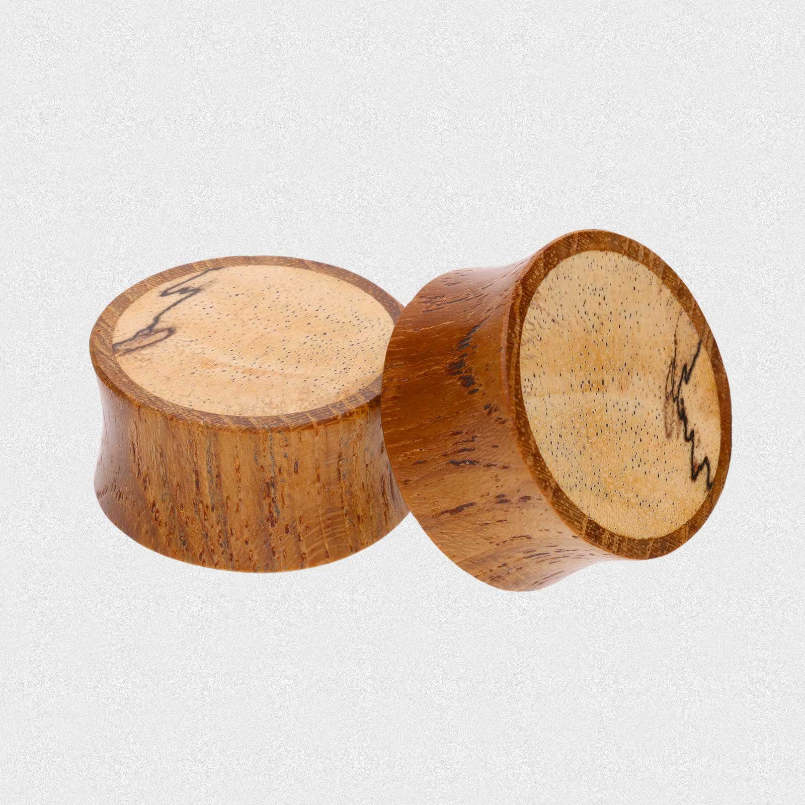 Olive Wood Double Flare Concave Plug With Tamarind Wood Inlay