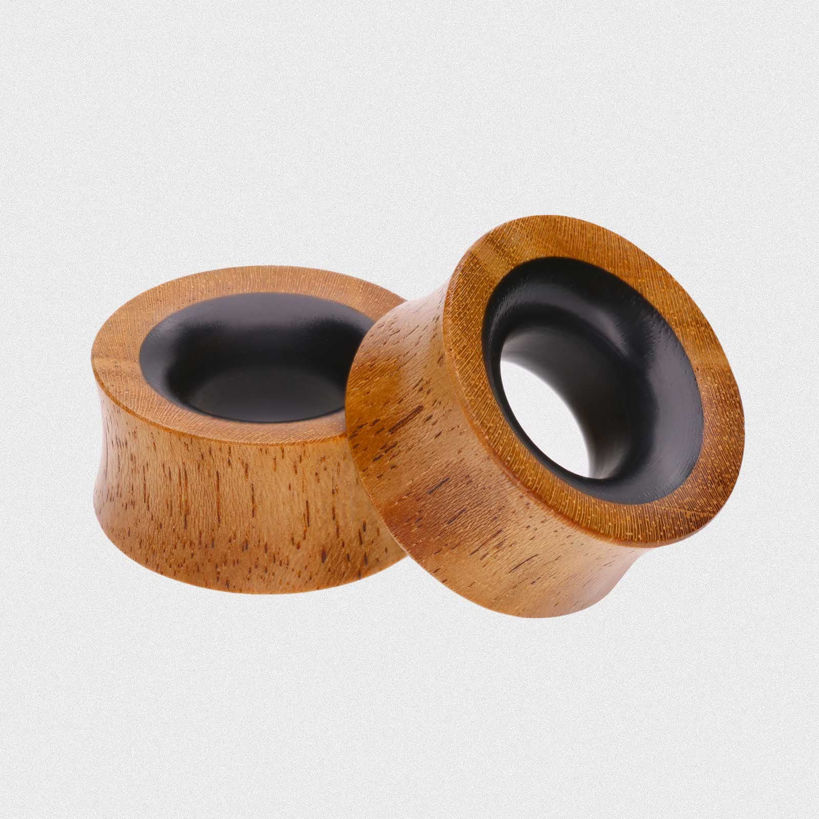 Olive Wood Double Flare Concave Tunnel With Black Areng Wood Inlay