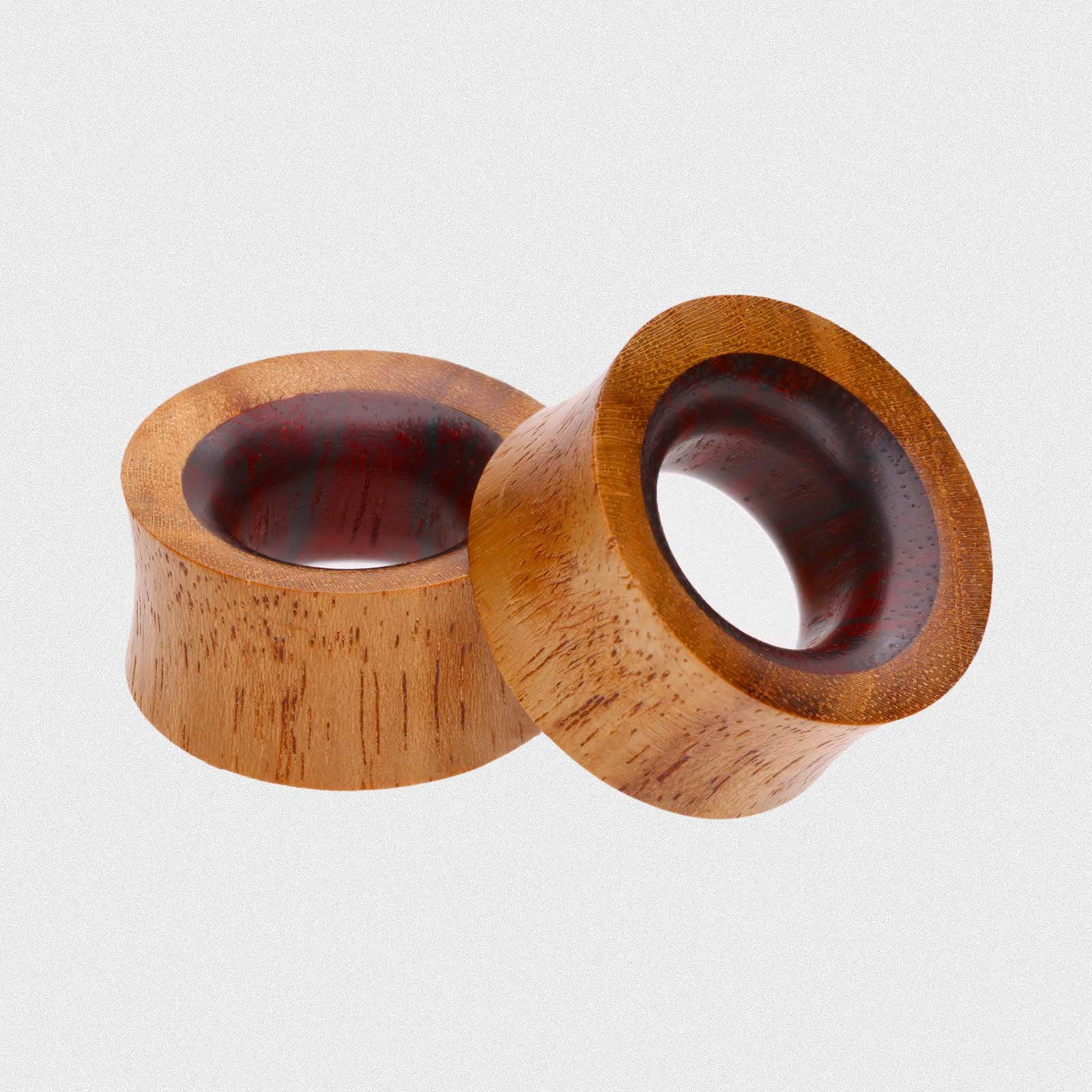 Olive Wood Double Flare Concave Tunnel With Sono Wood Inlay