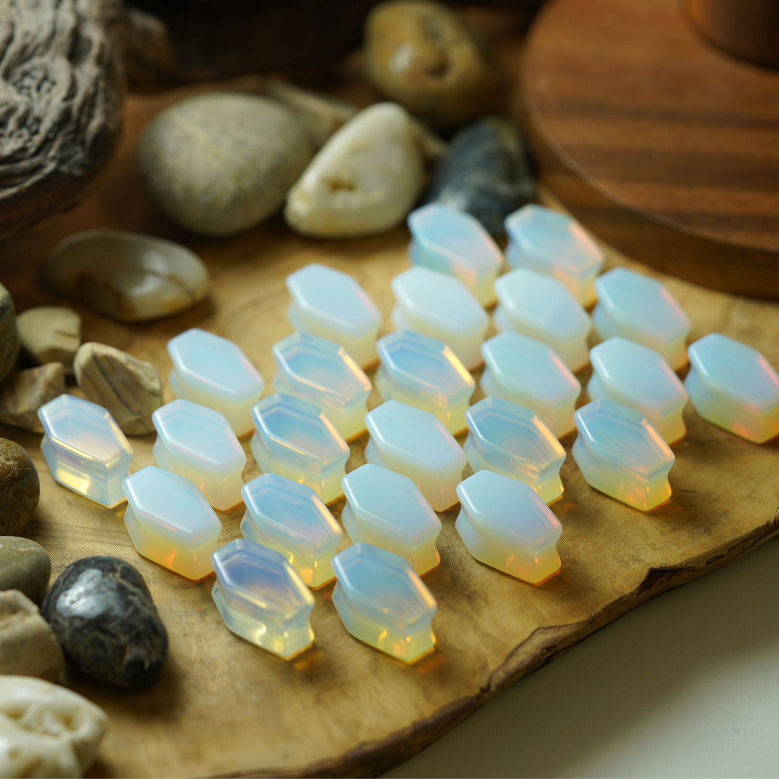Opalite Double Flare Coffin Plug Group Shot