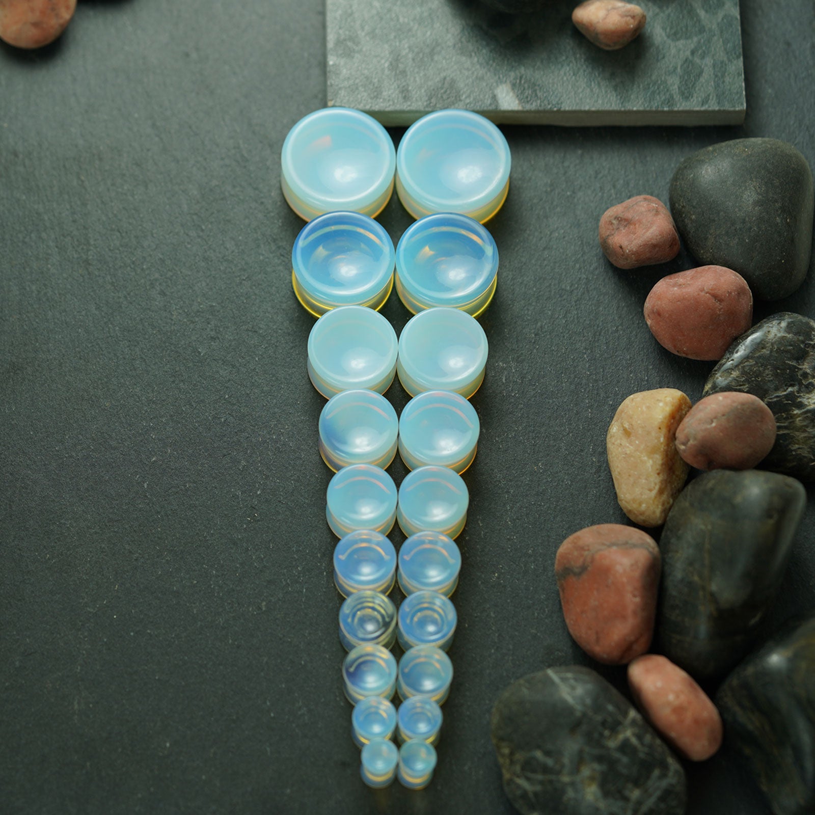 Opalite Double Flare Concave Plug Group Shot