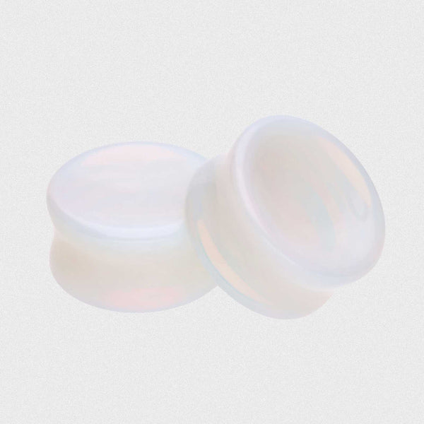 PAIR-Stone Turquoise Saddle Flare Ear Plugs 06mm/2 Gauge Body Jewelry - Body Pie
