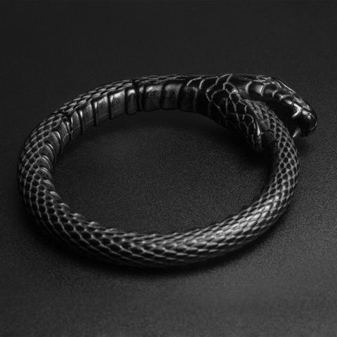 Ouroboros Snake Black PVD Magnetic Ear Weight