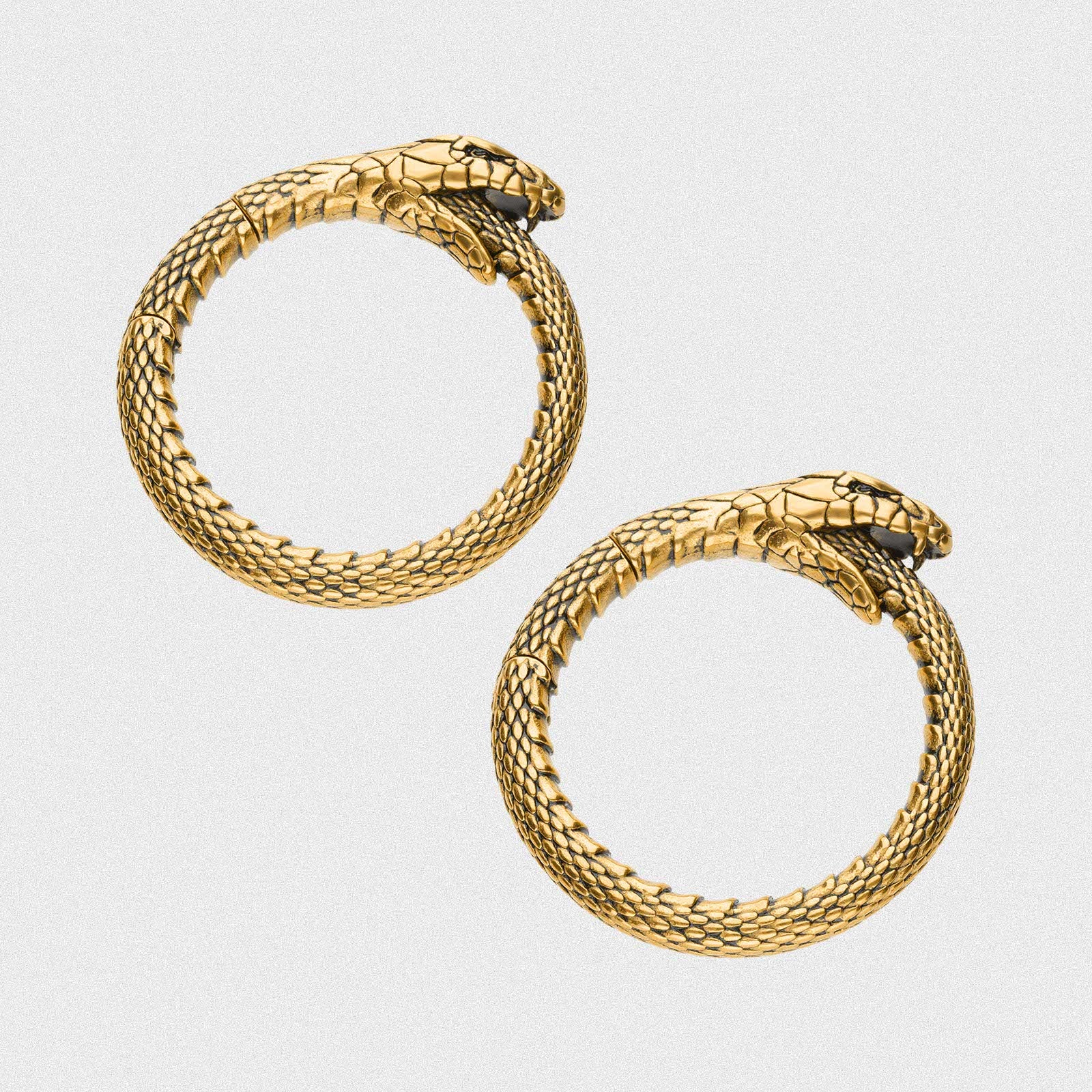 Ouroboros Snake Gold PVD Magnetic Ear Weight