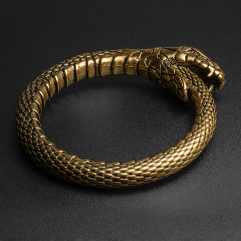 Ouroboros Snake Gold PVD Magnetic Ear Weight