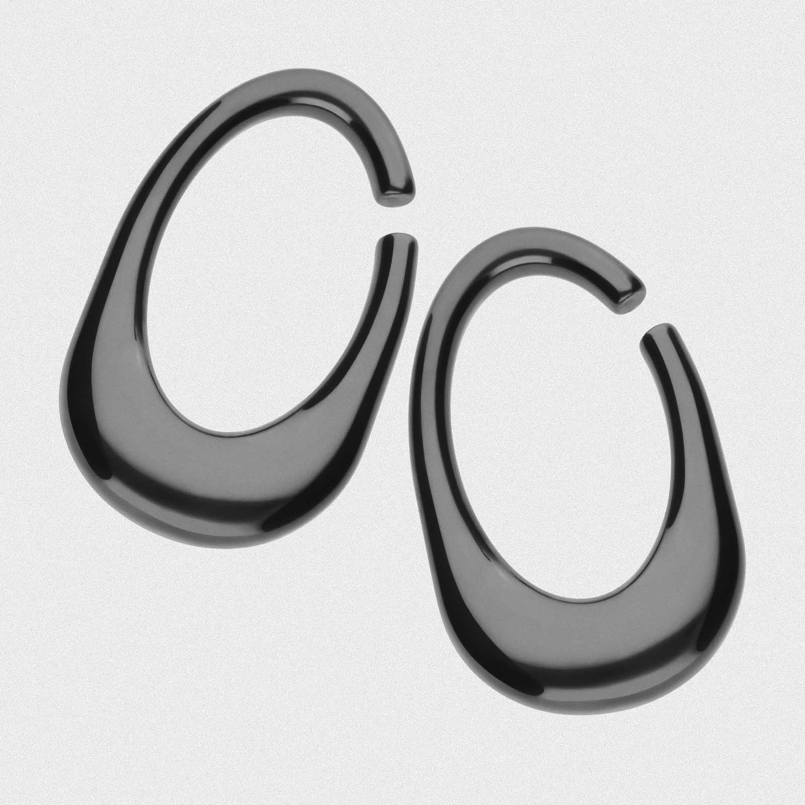 Oval Black PVD Surgical Steel Ear Weight