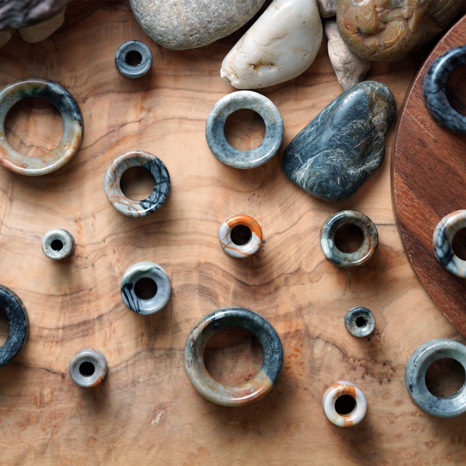 Picasso Jasper Double Flare Concave Stone Tunnel | Stone Flesh Tunnels