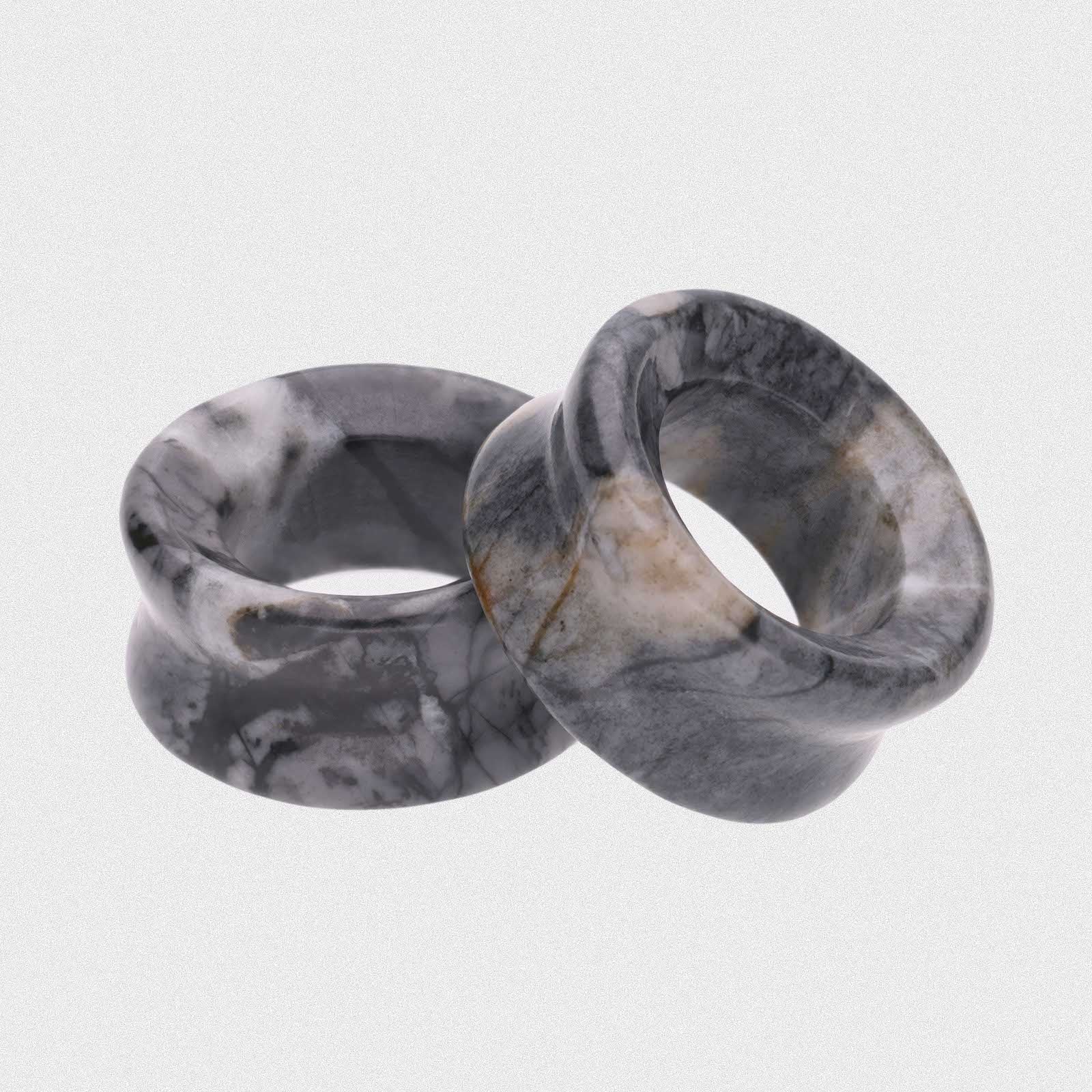 Picasso Jasper Double Flare Concave Stone Tunnel