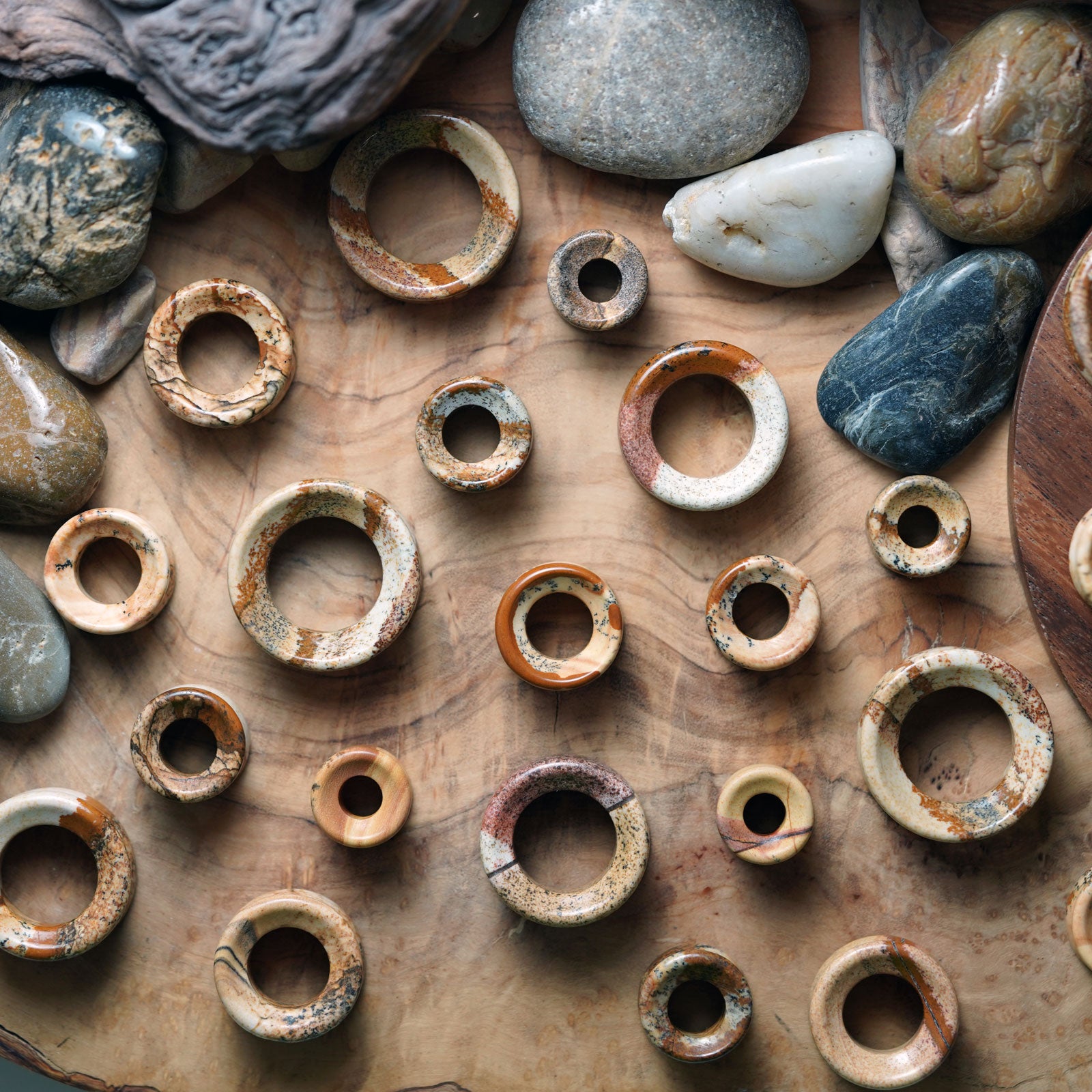 Picture Jasper Double Flare Concave Stone Tunnel Group Shot