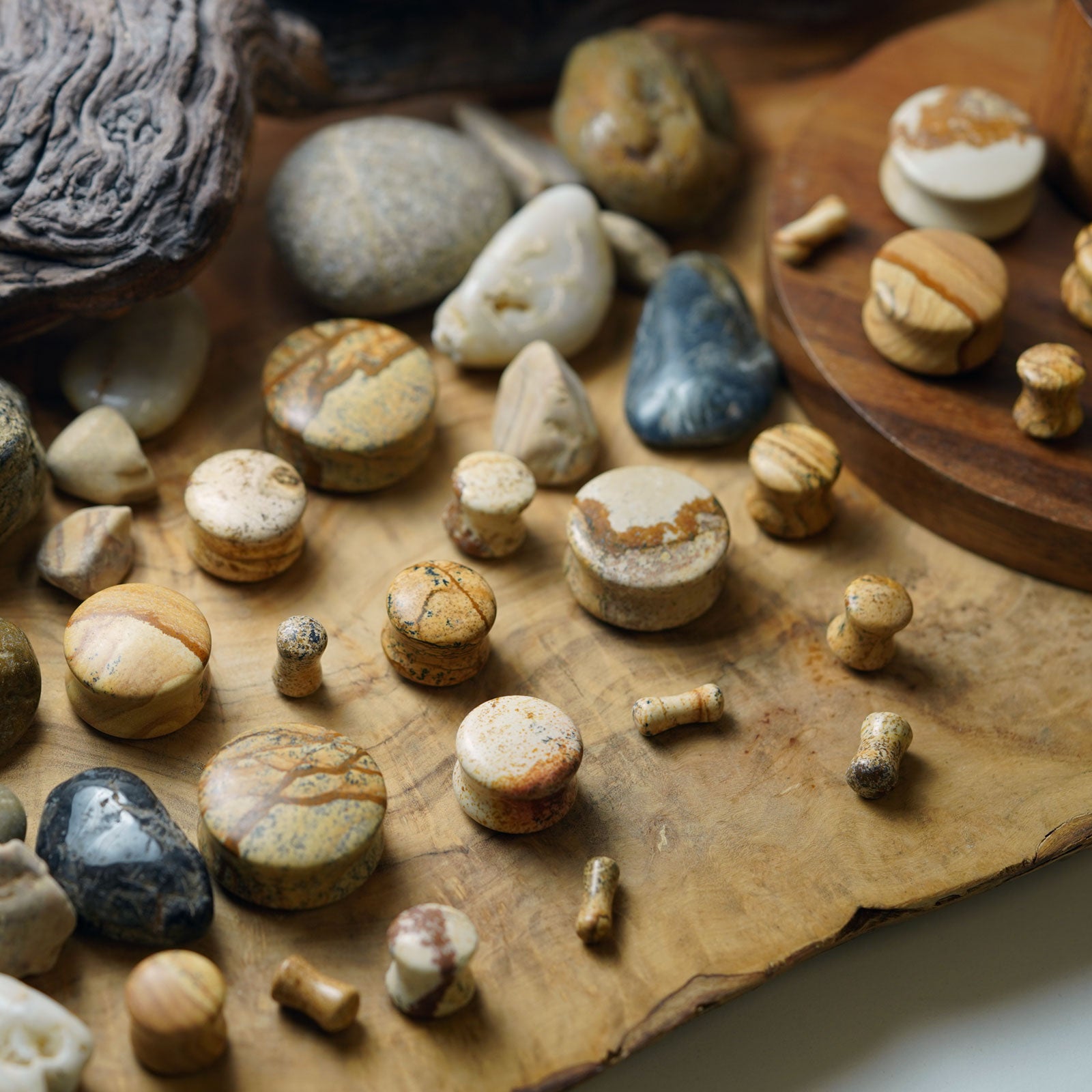 Picture Jasper Double Flare Convex Plug Group Shot