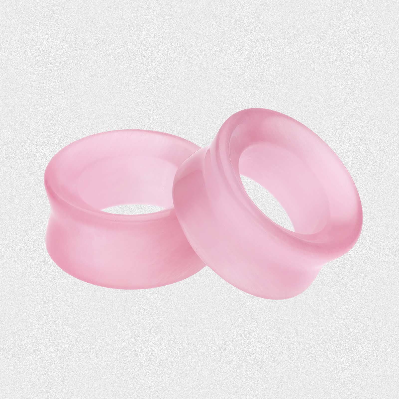 Pink Cat's Eye Glass Double Flare Concave Tunnel
