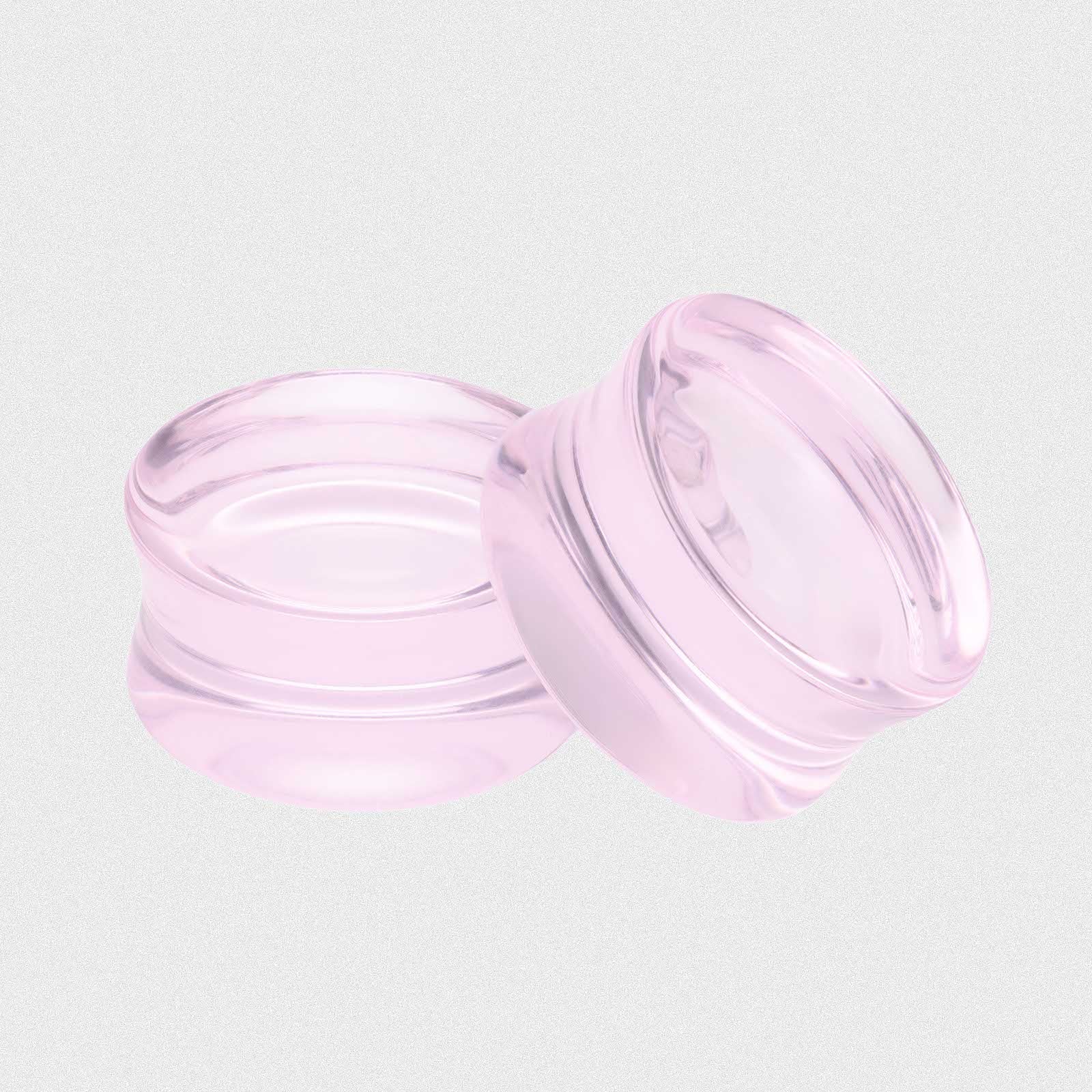 Pink Glass Double Flare Concave Plug