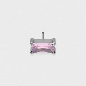 Pink Jewelled Bar Titanium Threadless Top