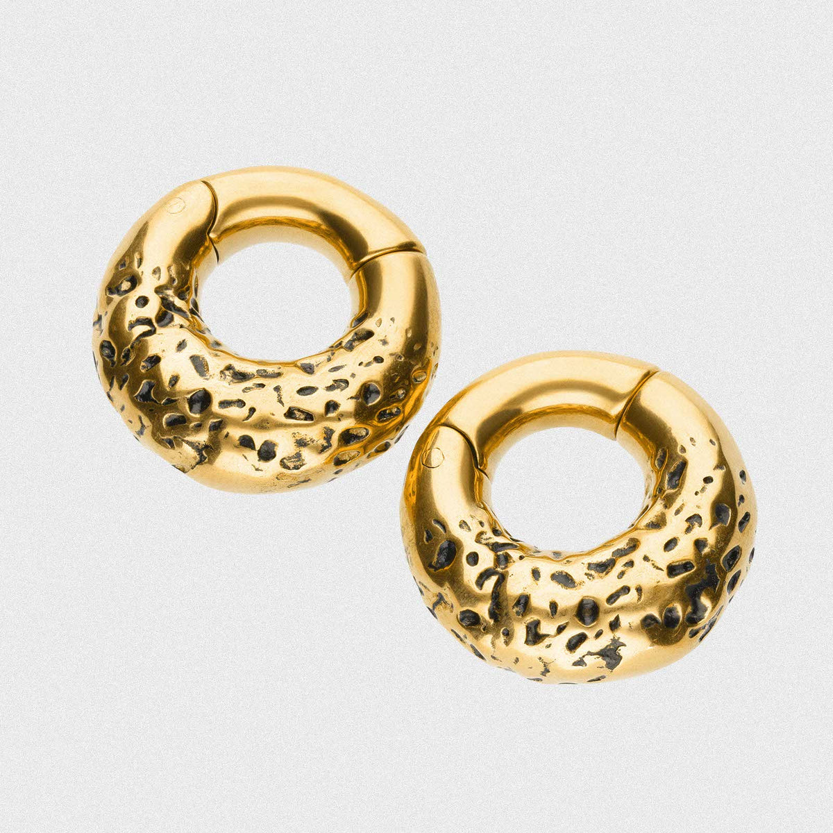 Pitted Circle Gold PVD Magnetic Ear Weight
